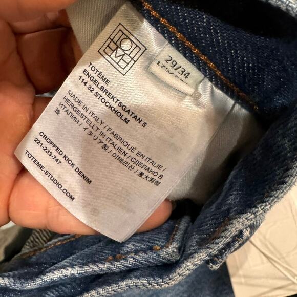 TOTEME Blue Cropped Kick Flared Jeans 29/34 - Picture 11 of 16